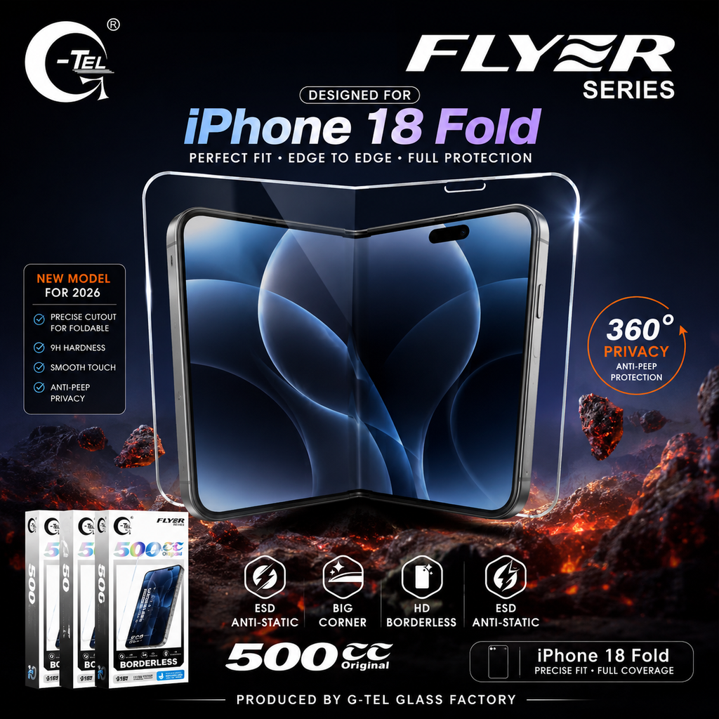 iPhone 18 Fold Screen Protector OEM Manufacturer | G-Tel Glass Factory Accepts Pre-Orders