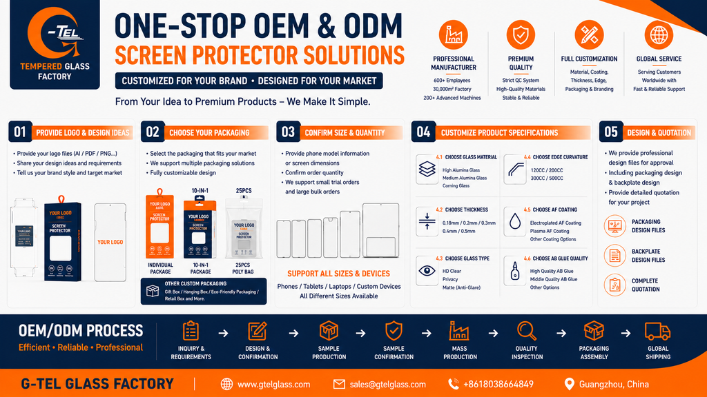 One-Stop OEM and ODM Tempered Glass Screen Protector Solutions for Global Brands