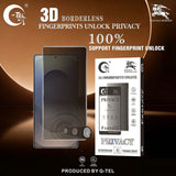 BORDERLESS Privacy FINGERPRINT SCREEN PROTECTOR- FROM G-TEL GLASS FACTORY